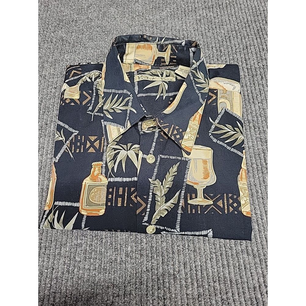 Mens Large Hawaiian Tropical Short‎ Sleeve Button Down Shirt